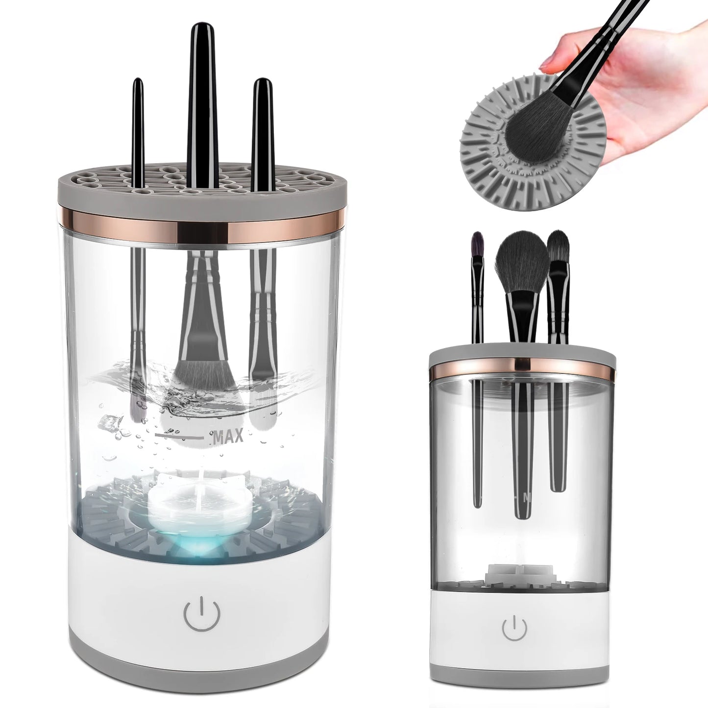 USB All Size Beauty Cosmetic Brush Makeup Brush Cleaner Automatic Spinning Electric with Brush Clean Mat Fit Gift for Female